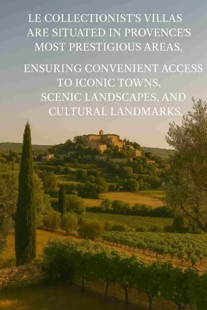 Le Collectionist’s villas are situated in Provence’s most prestigious areas, ensuring convenient access to iconic towns, scenic landscapes, and cultural landmarks.